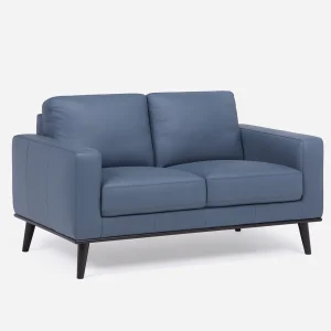 BETTA — 100% leather mid century loveseat (24-76-17-17)
