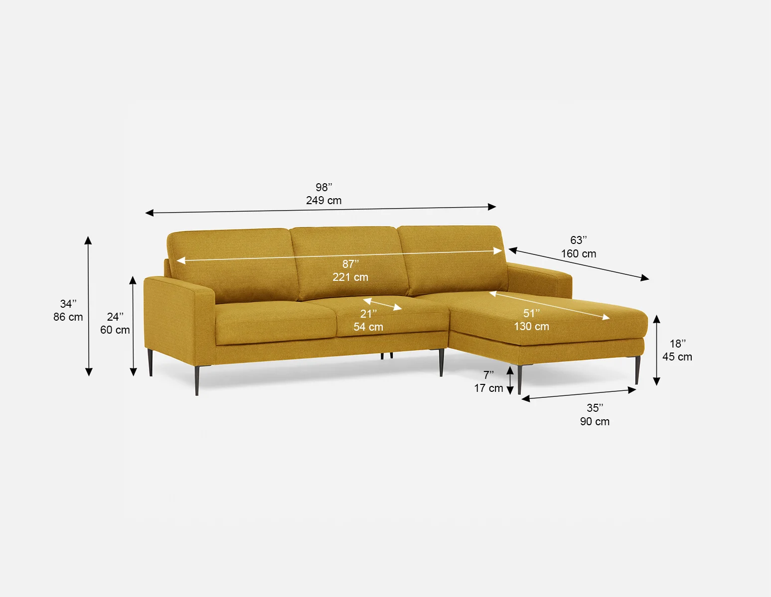 TERESA — Modern right-facing sectional sofa (62-44-40-25) - Image 9