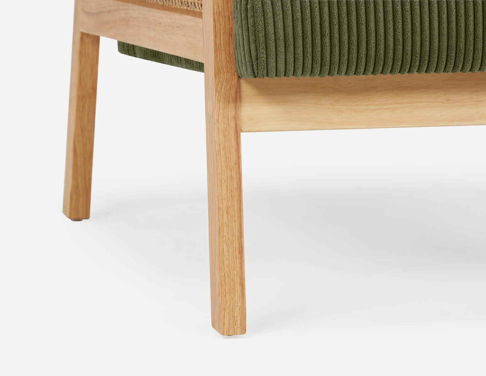 BECKETT — Armchair with corduroy and rattan accents (58-39-40-84) - Image 6