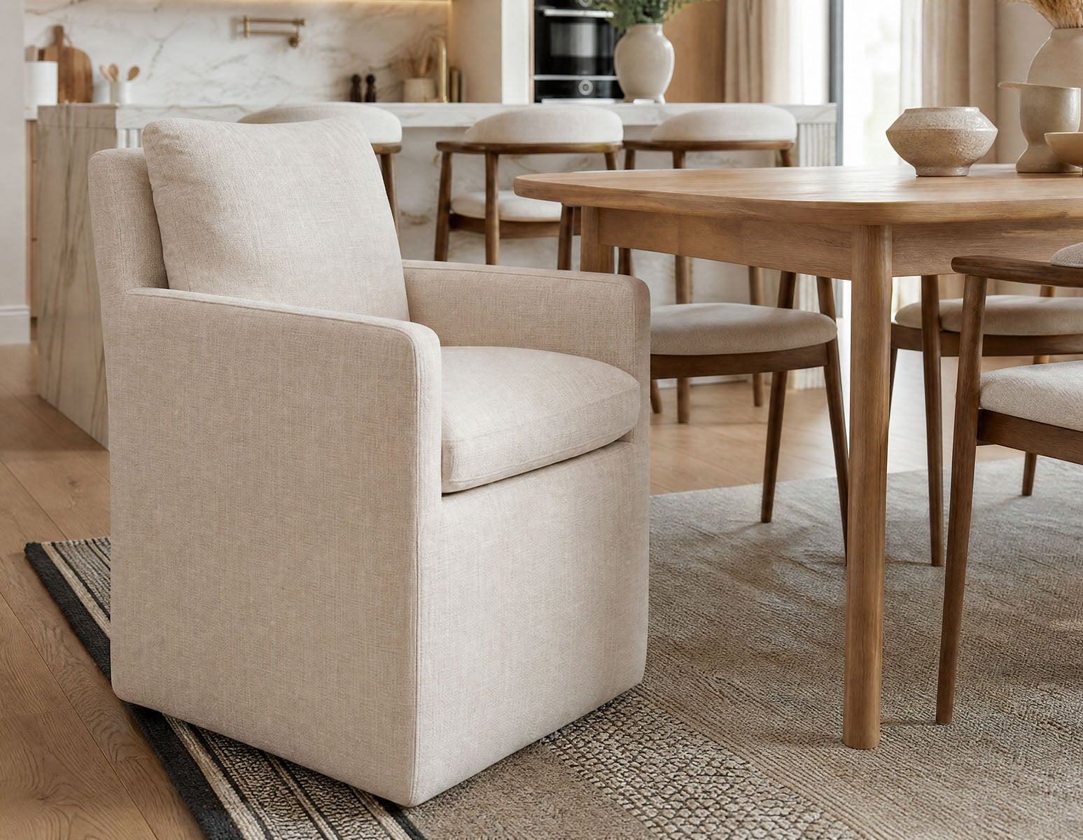 OSTIA — Dining chair on casters (95-01-30-95)