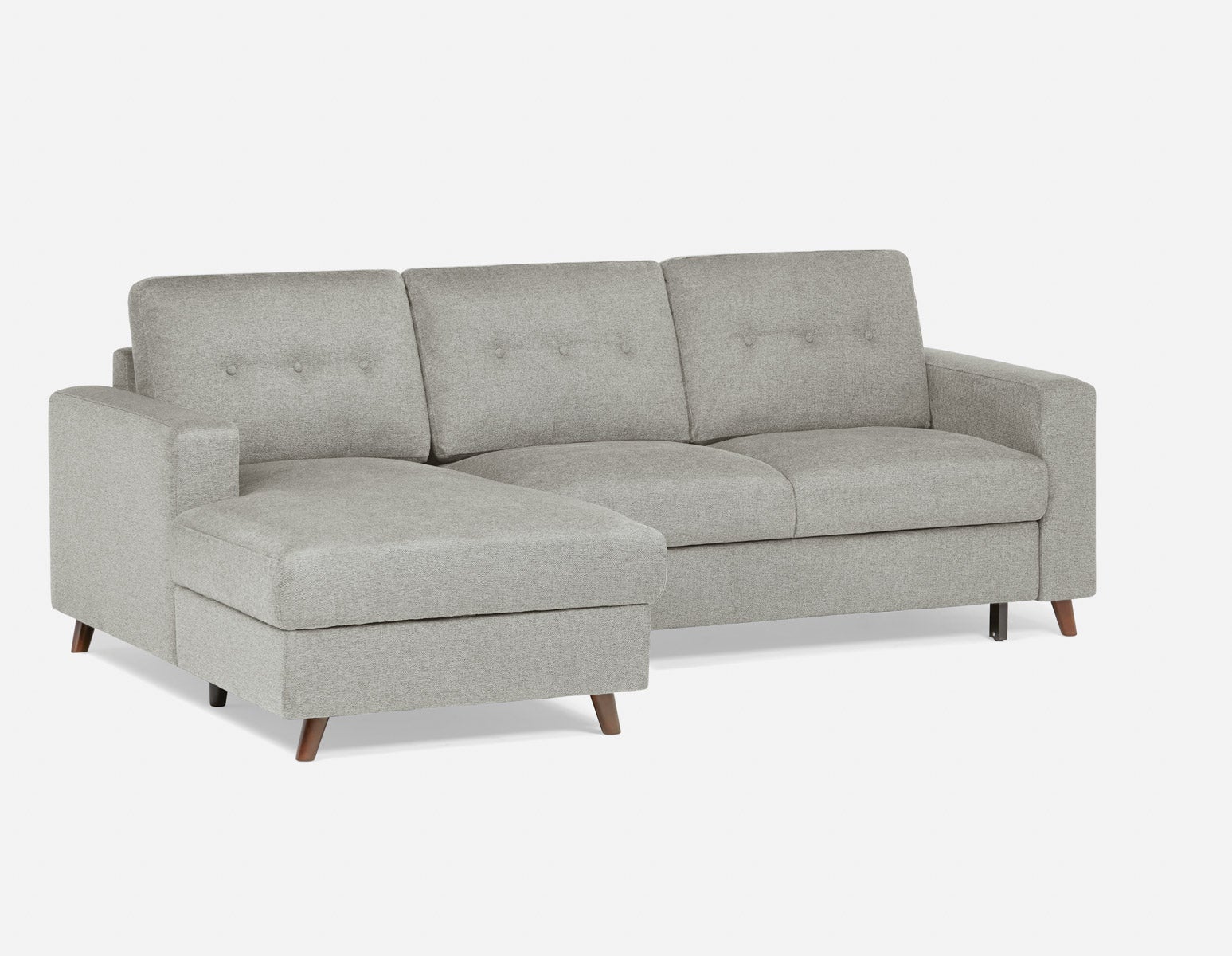 RENEE — Mid-century modern left-facing sectional sofa-bed with storage (91-23-69-30)