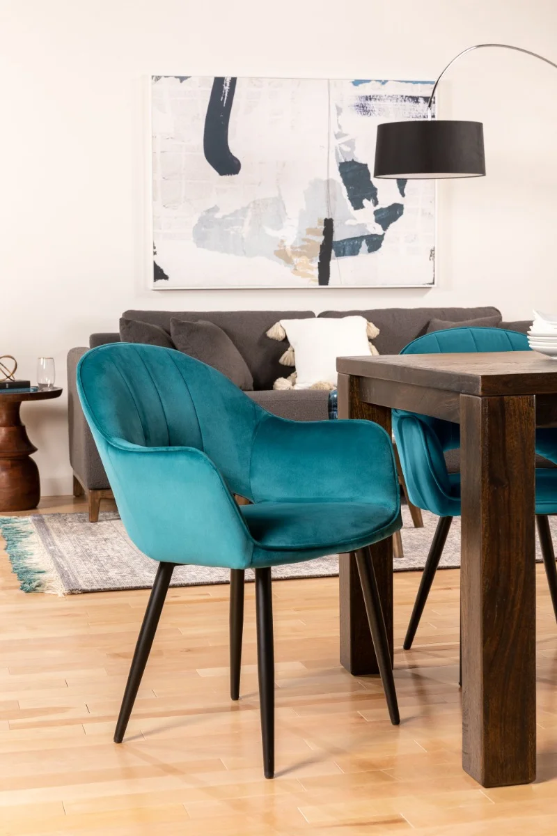 BAILEY — Contemporary velvet dining armchair (67-16-44-60) - Image 8